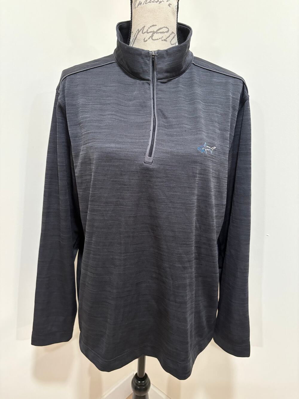 Greg Norman Golf Quarter Zip Play Dry Long Sleeve Grey Outdoor Shirt Size Large